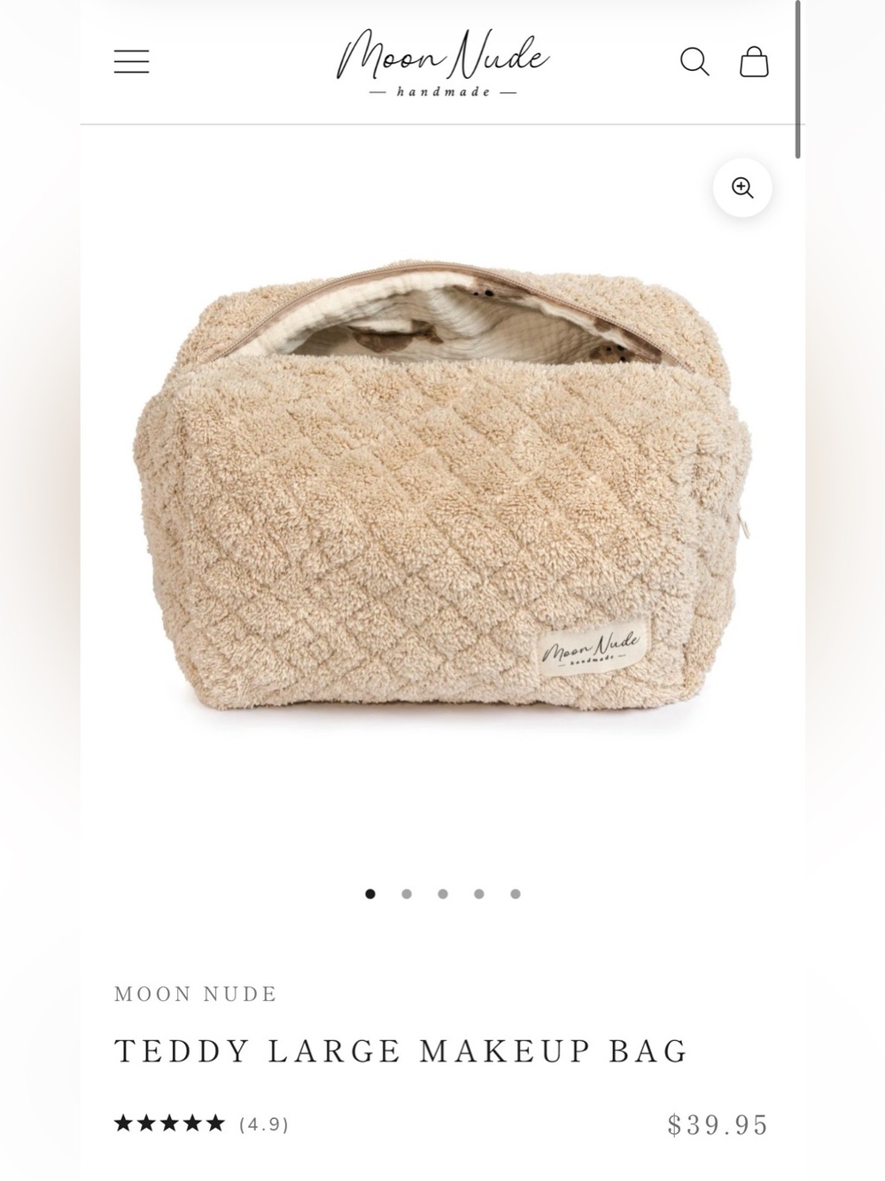 Moon Nude Teddy Large Makeup Bag
